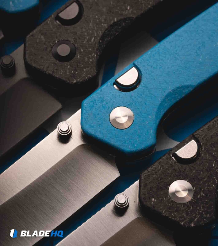 Kizer Cutlery Madrac  Button Lock Knife Ocean Blue FatCarbon (3" Satin)